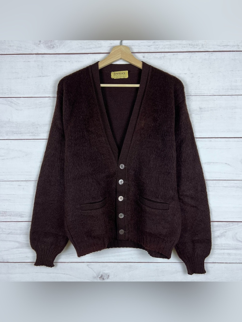 Vintage Epstein’s Rocky Mount NC Lord Jeff Knit Mohair Cardigan Mens Medium RARE